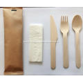 Disposable wood tableware set